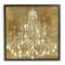 Stupell Industries Vintage Glam Crystal Chandelier Rustic Distressed Gold Background Framed Wall Art